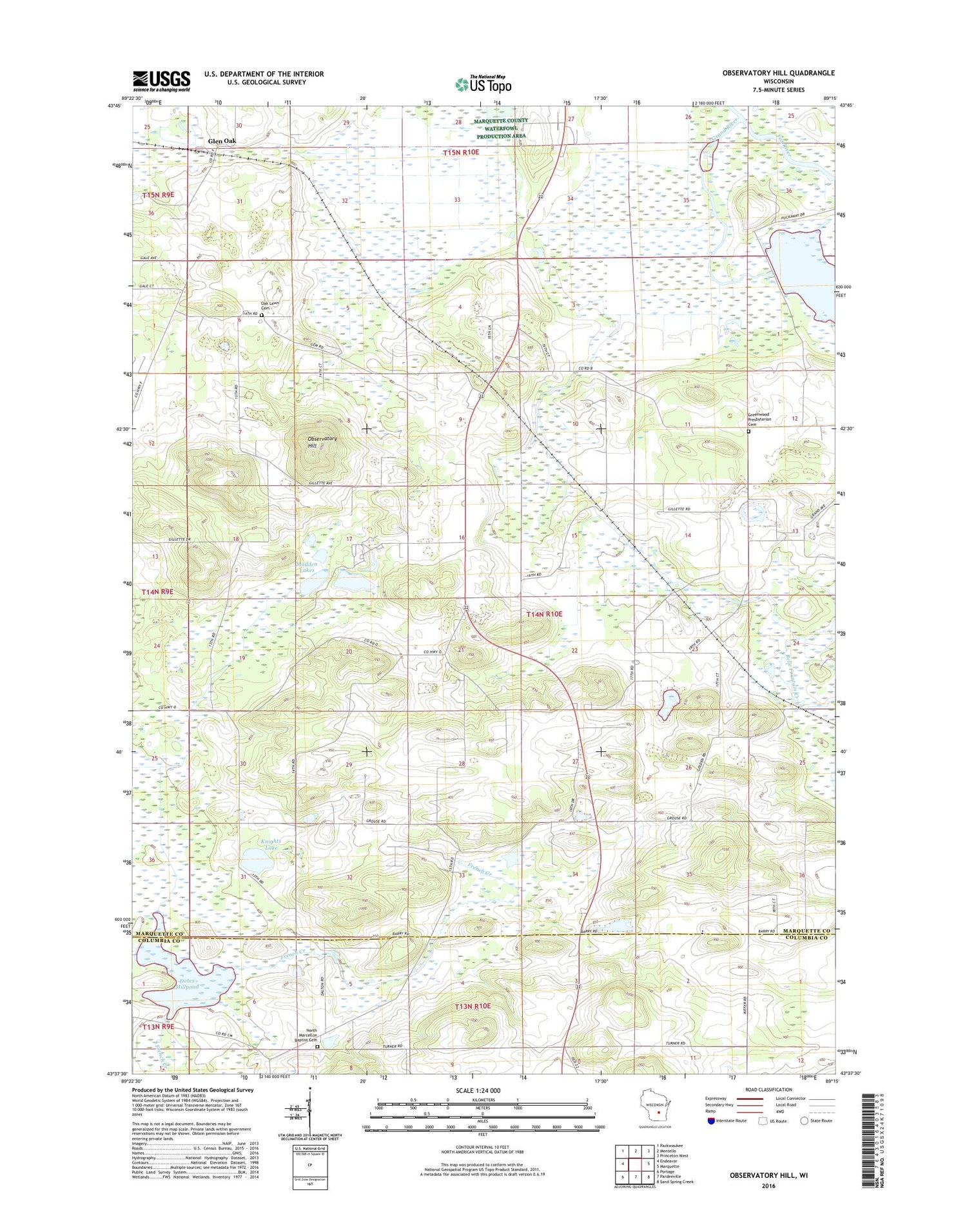 Observatory Hill Wisconsin US Topo Map Image
