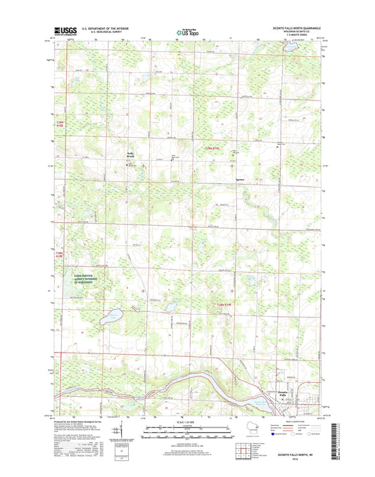 Oconto Falls North Wisconsin US Topo Map Image