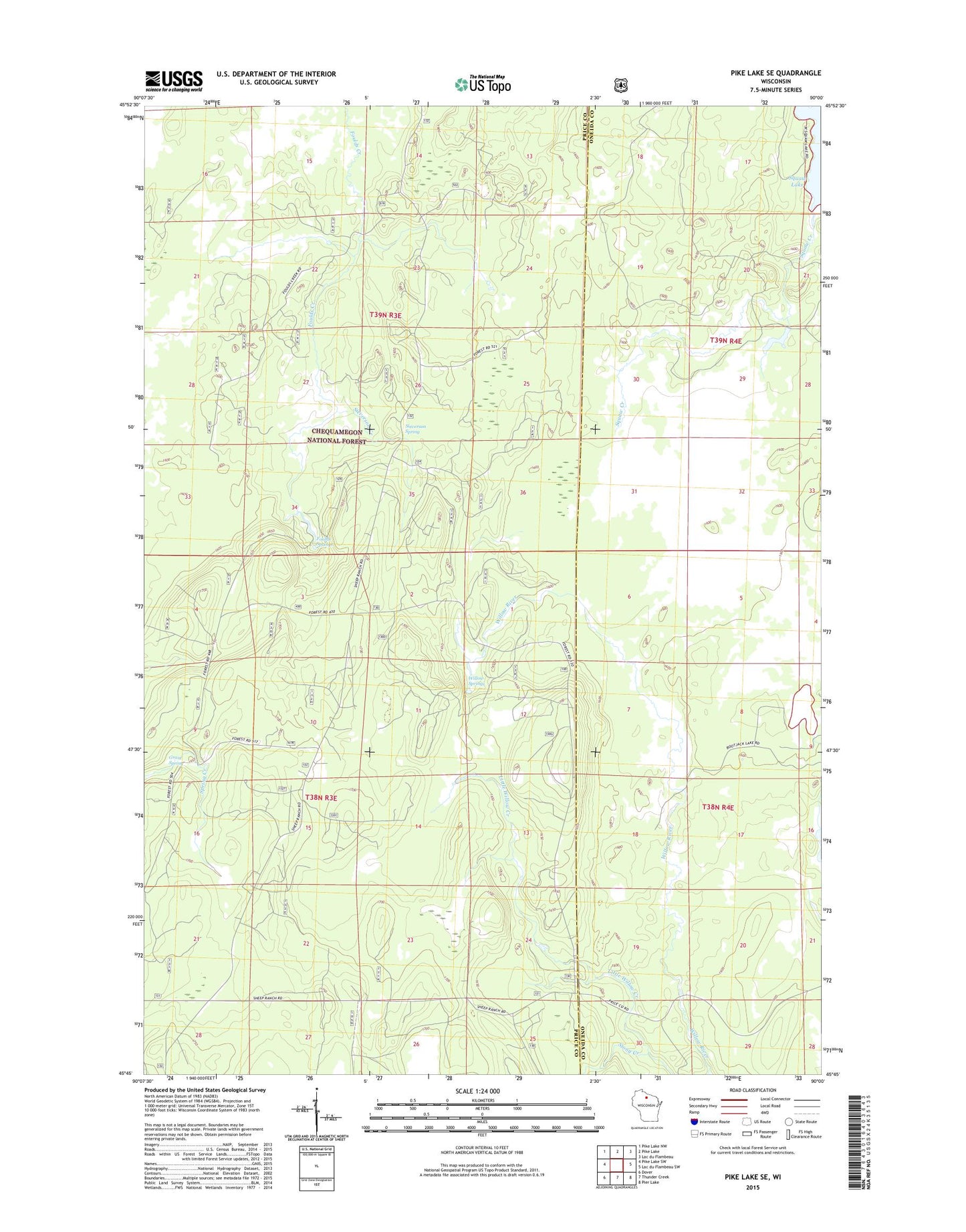 Pike Lake SE Wisconsin US Topo Map Image