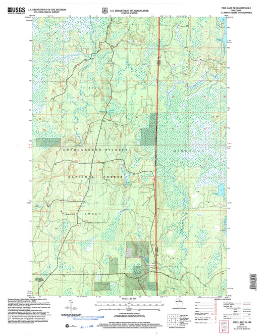 Classic USGS Pike Lake SE Wisconsin 7.5'x7.5' Topo Map Image