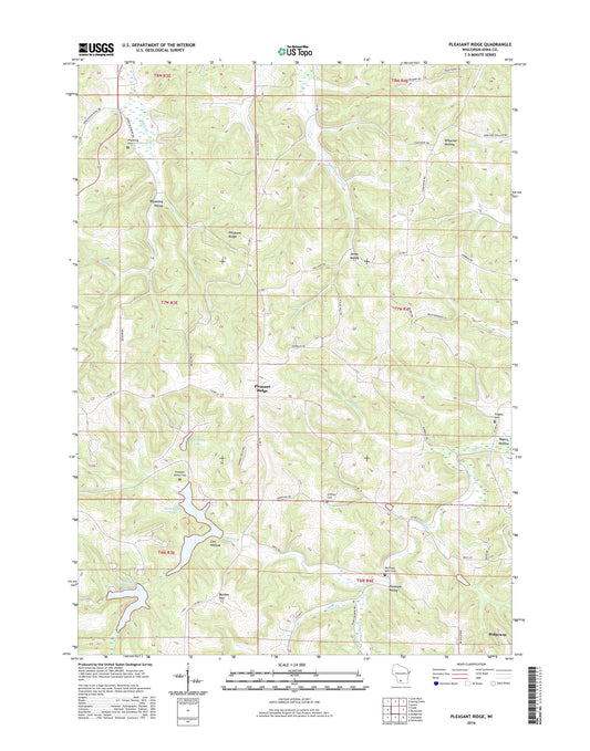 Pleasant Ridge Wisconsin US Topo Map Image