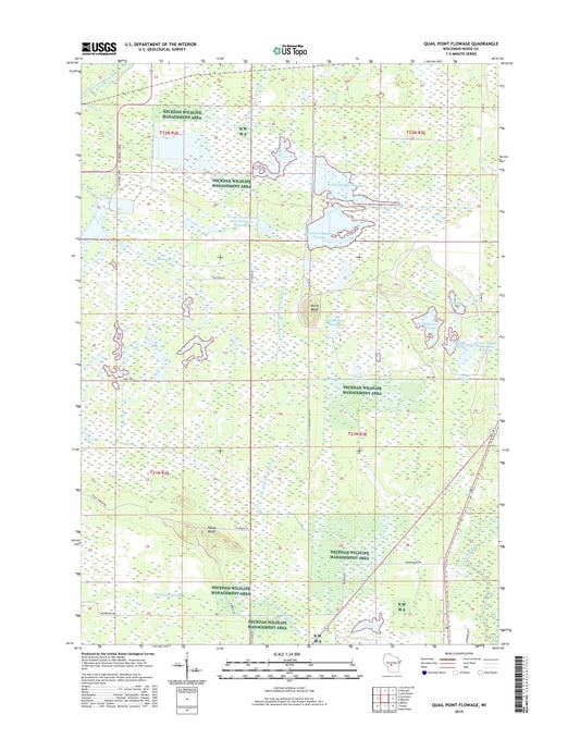 Quail Point Flowage Wisconsin US Topo Map Image