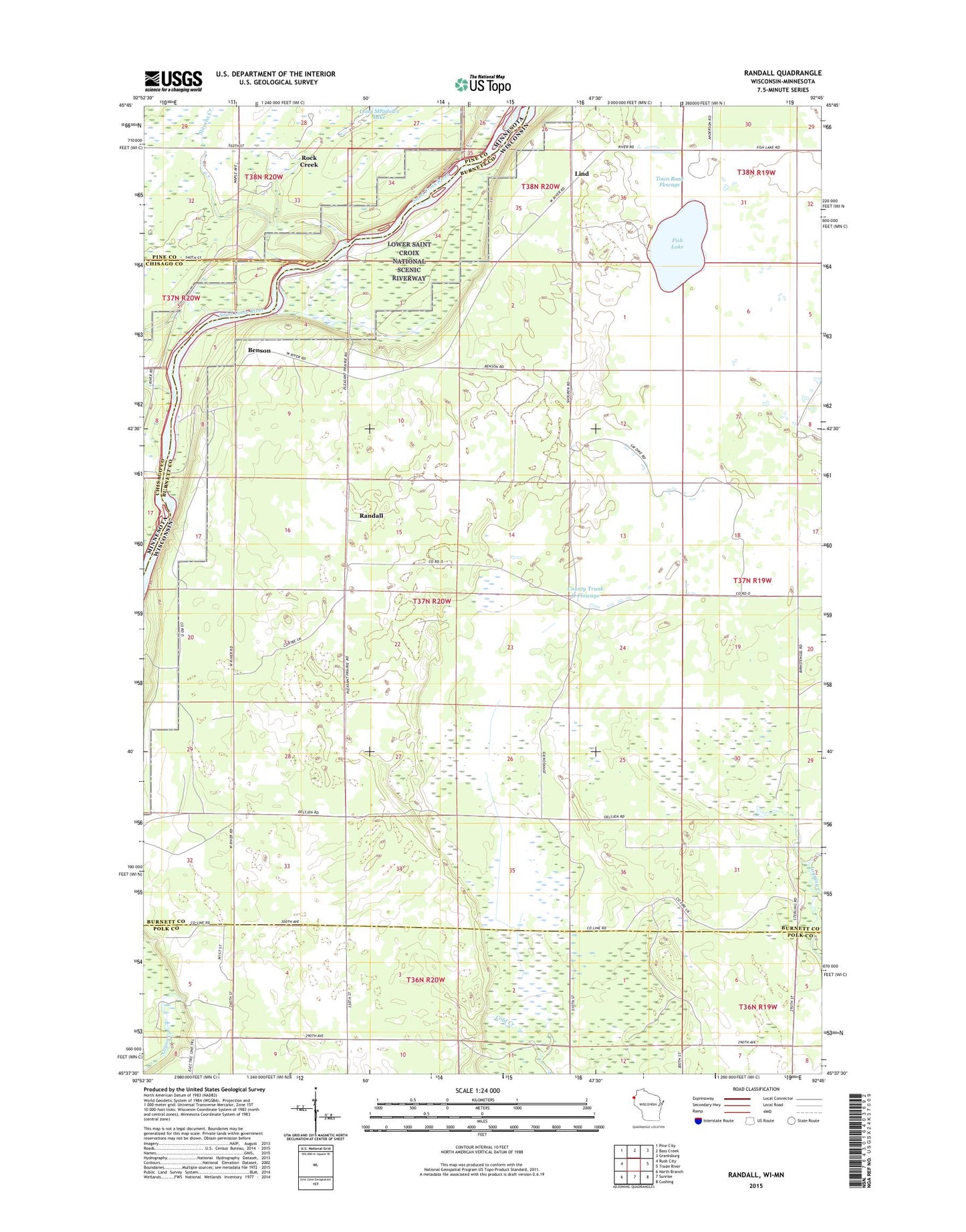 Randall Wisconsin US Topo Map Image