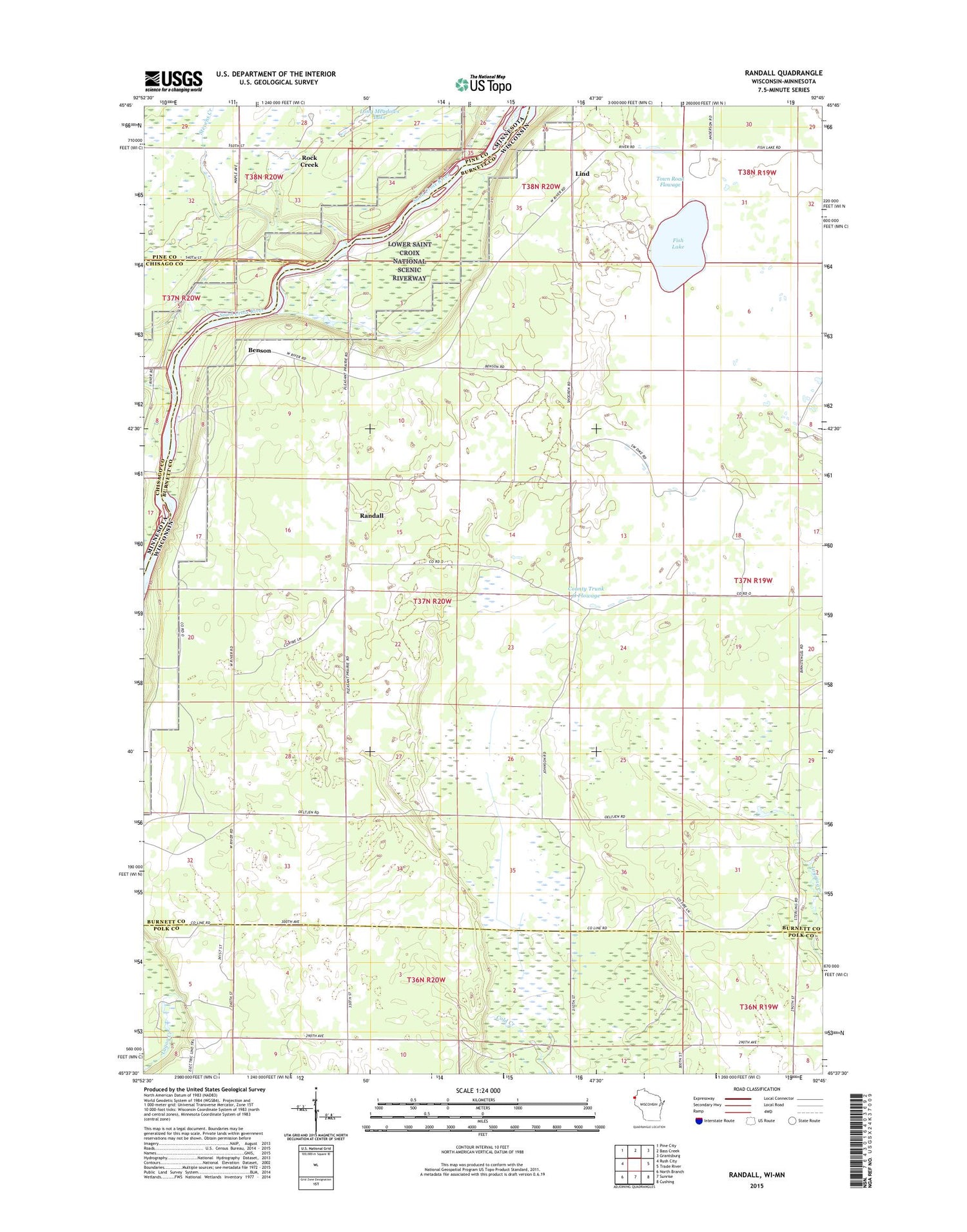 Randall Wisconsin US Topo Map Image