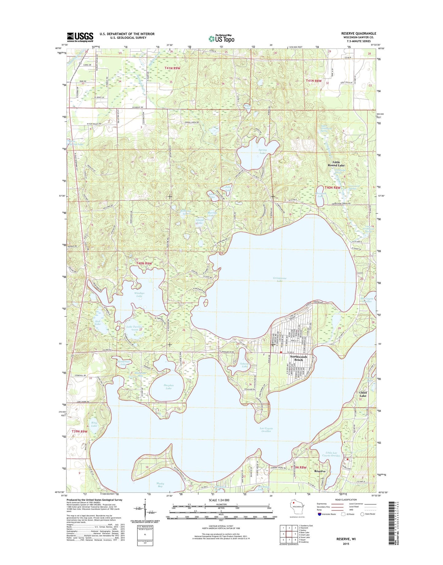 Reserve Wisconsin US Topo Map Image