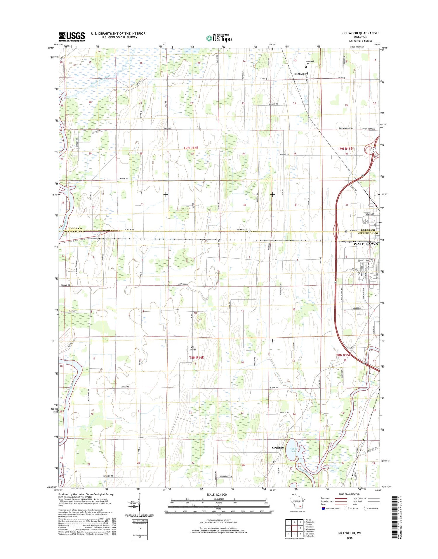 Richwood Wisconsin US Topo Map Image