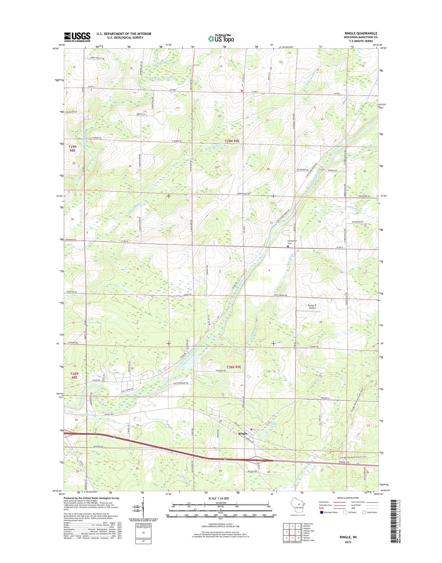 Ringle Wisconsin US Topo Map Image