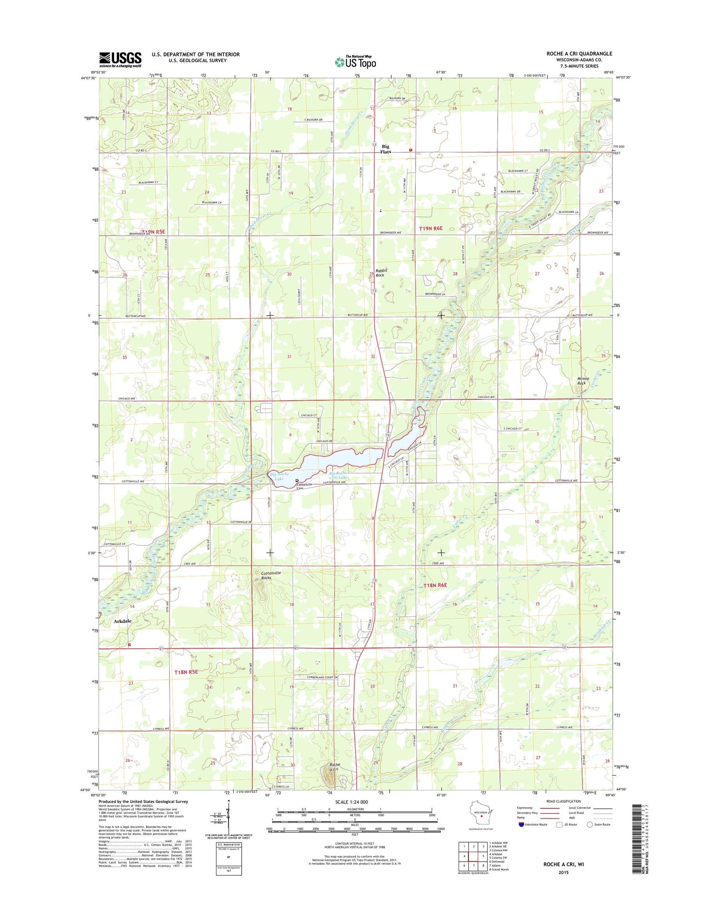 Roche A Cri Wisconsin US Topo Map Image