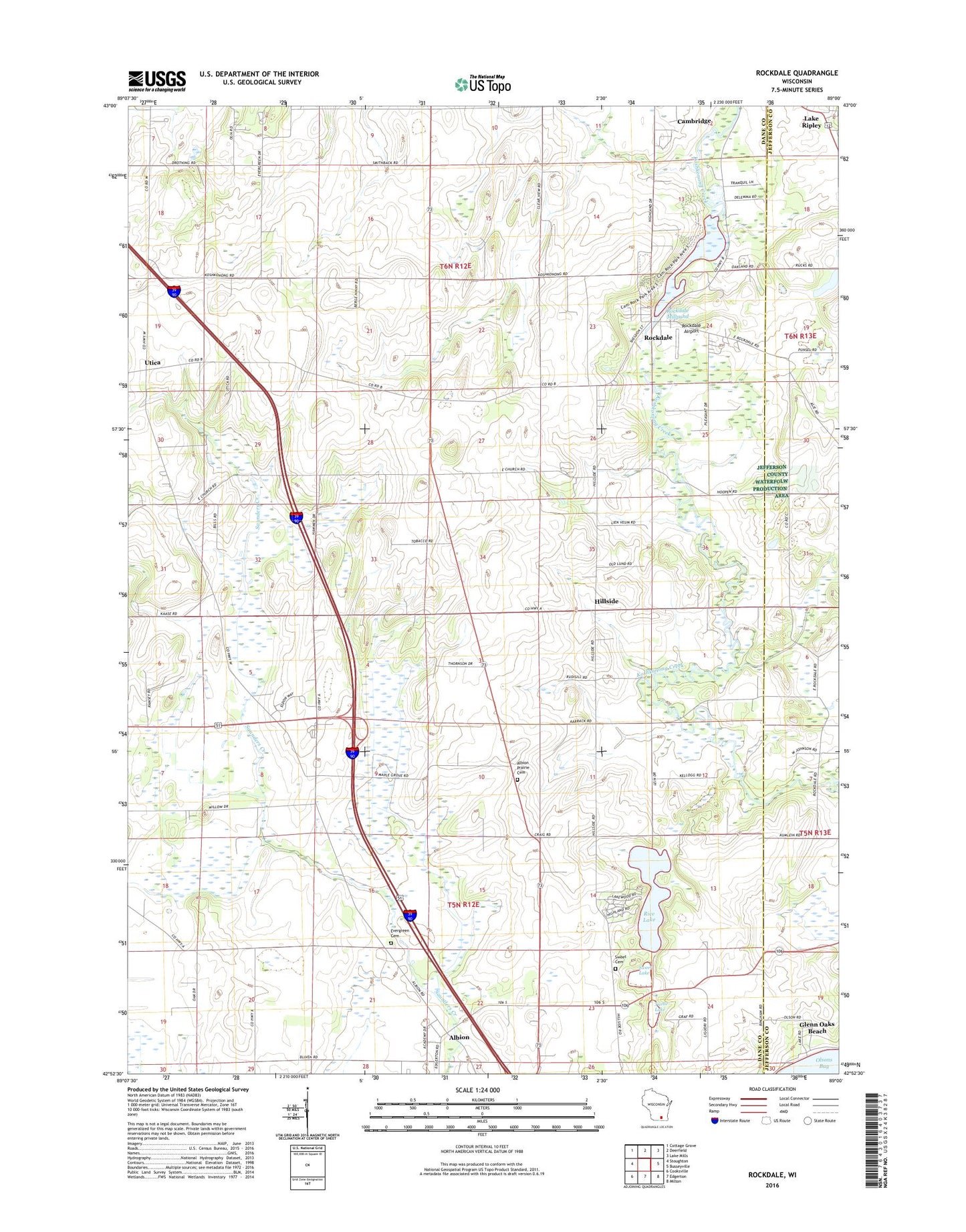 Rockdale Wisconsin US Topo Map Image