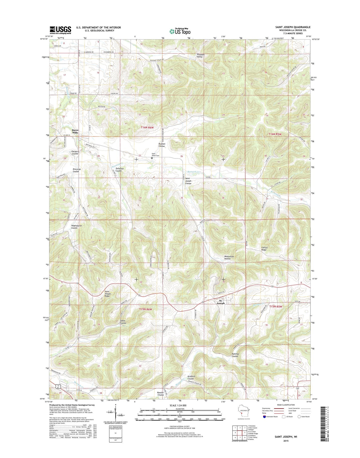 Saint Joseph Wisconsin US Topo Map Image