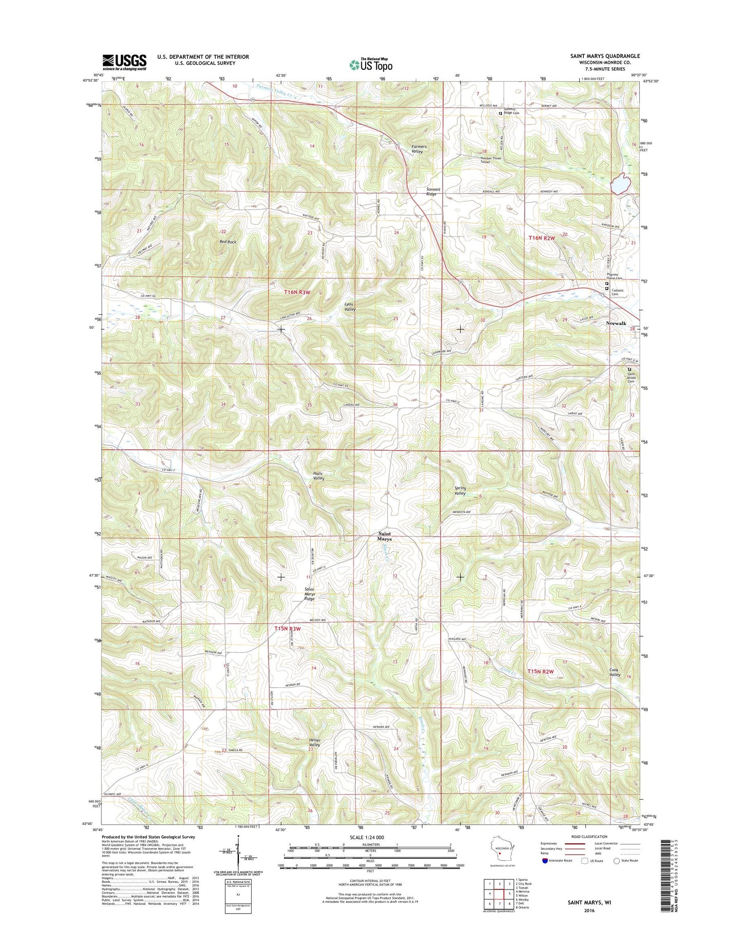 Saint Marys Wisconsin US Topo Map Image