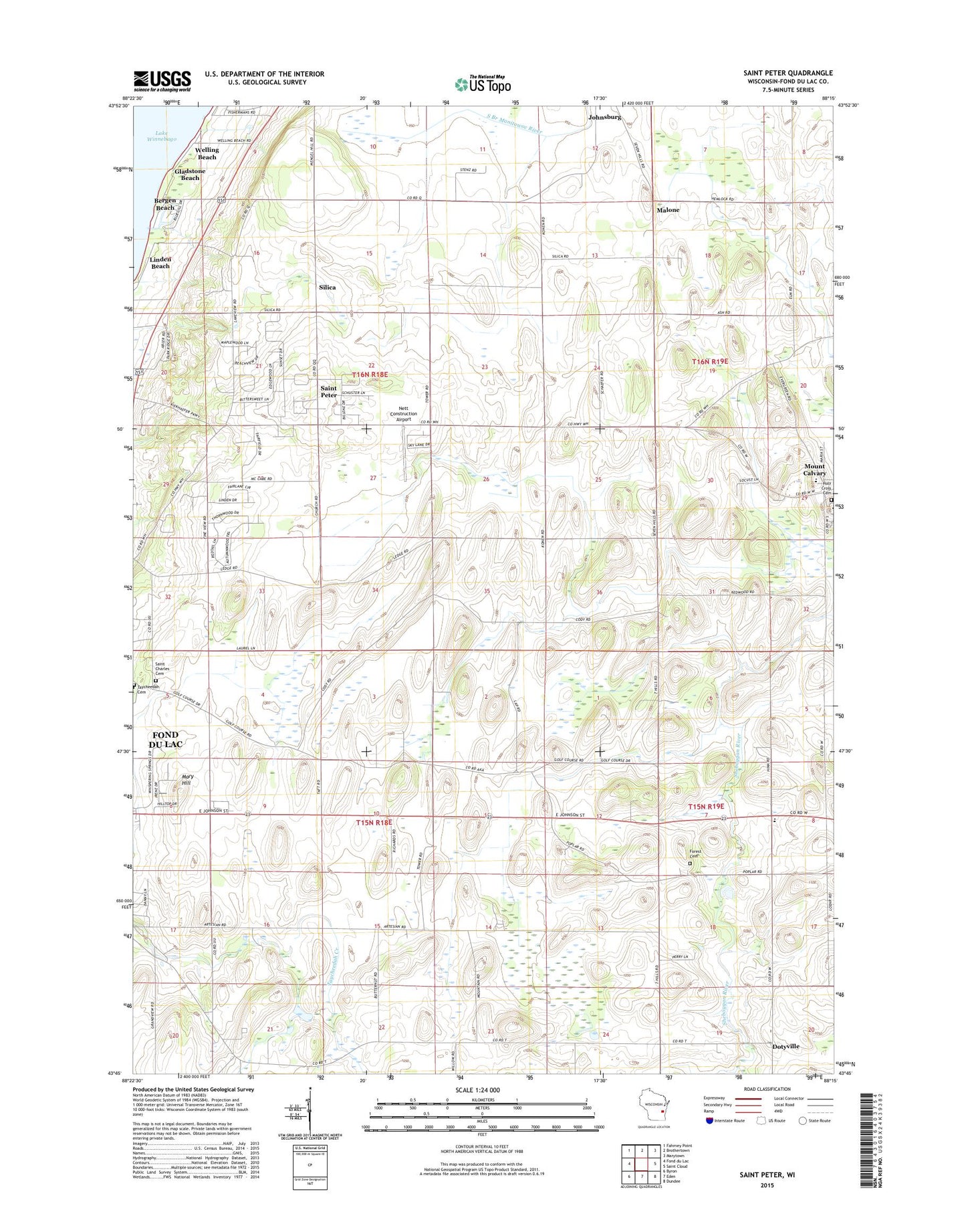 Saint Peter Wisconsin US Topo Map Image