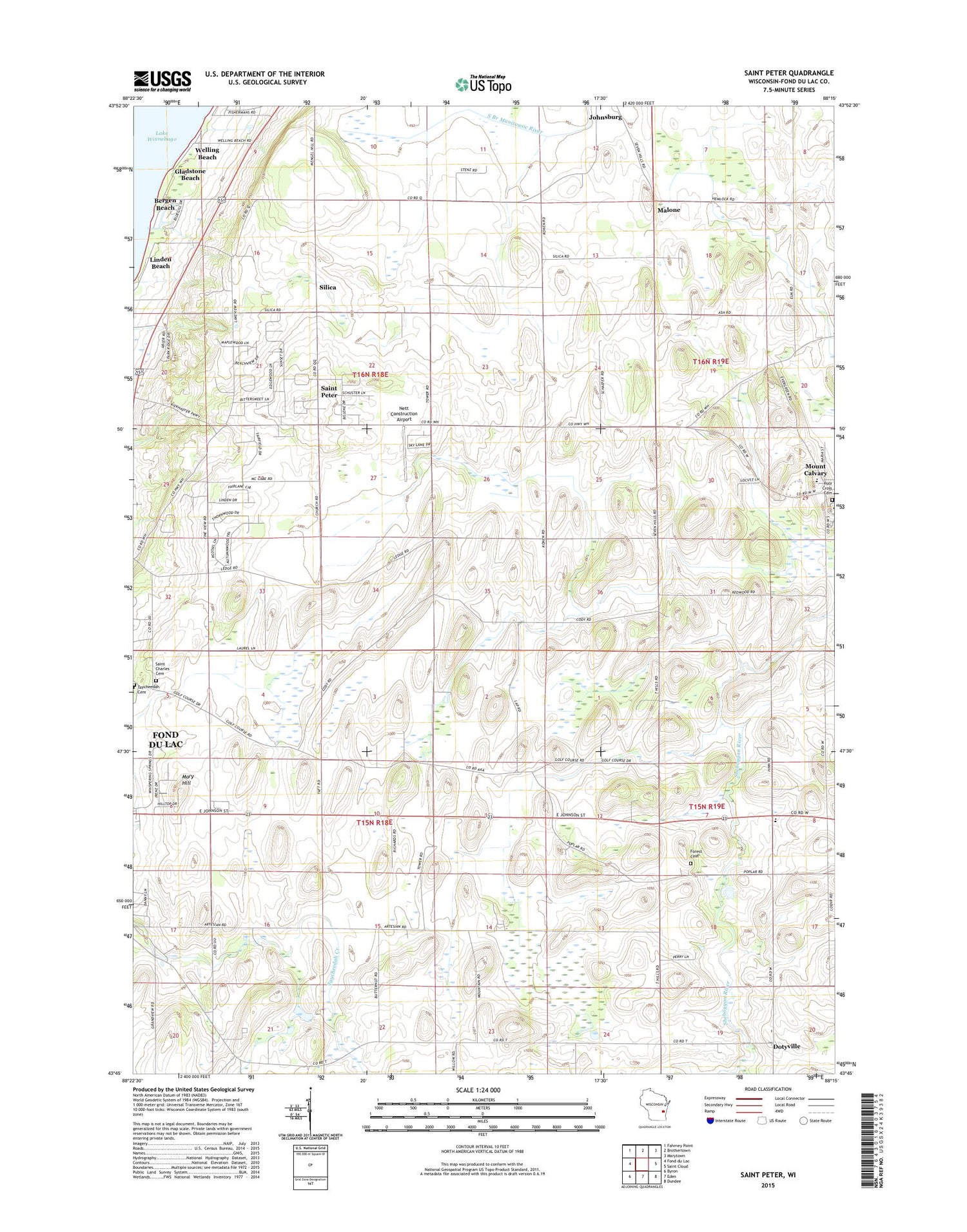 Saint Peter Wisconsin US Topo Map Image