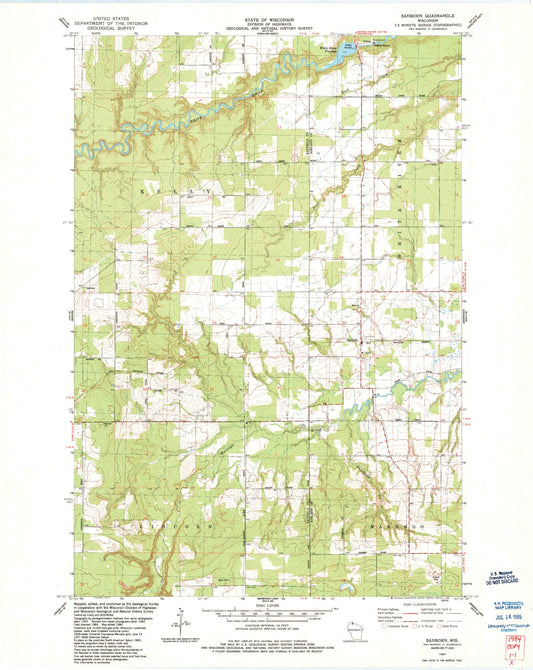 Classic USGS Sanborn Wisconsin 7.5'x7.5' Topo Map Image