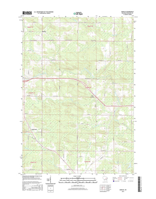 Shepley Wisconsin US Topo Map Image