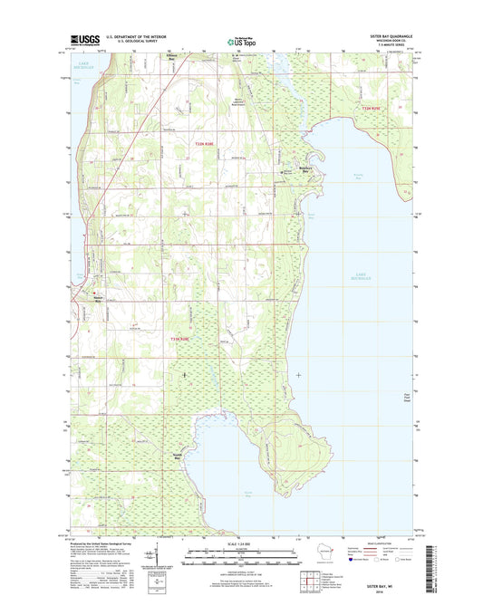 Sister Bay Wisconsin US Topo Map Image