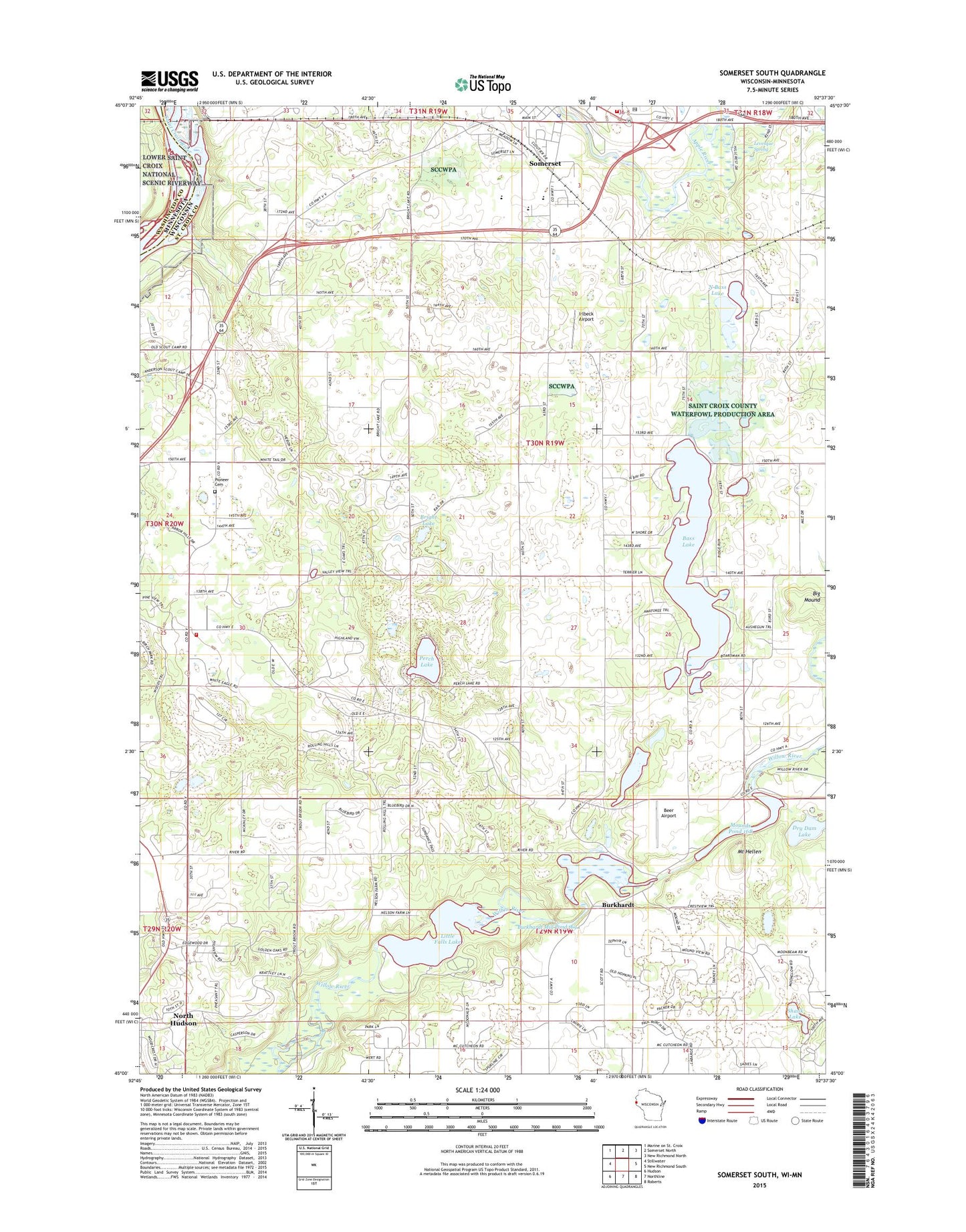 Somerset South Wisconsin US Topo Map Image
