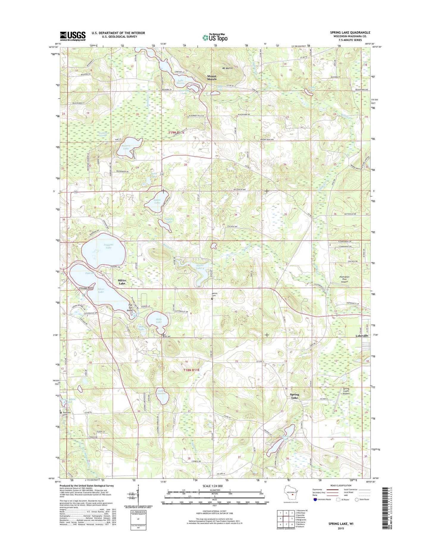 Spring Lake Wisconsin US Topo Map Image