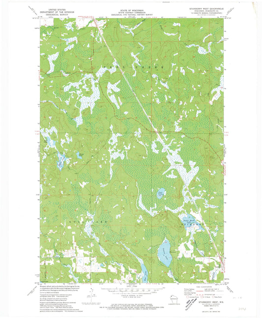 Classic USGS Stanberry West Wisconsin 7.5'x7.5' Topo Map Image