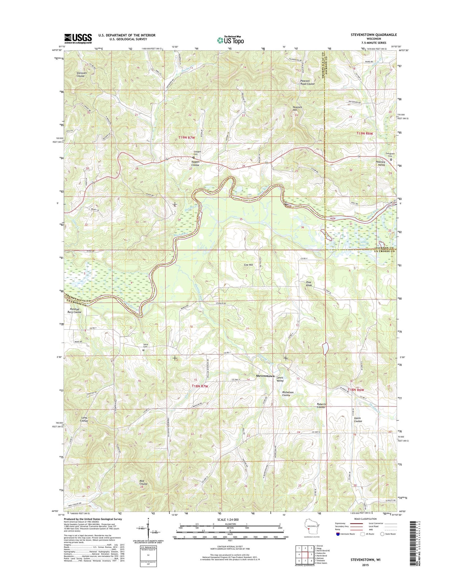 Stevenstown Wisconsin US Topo Map Image