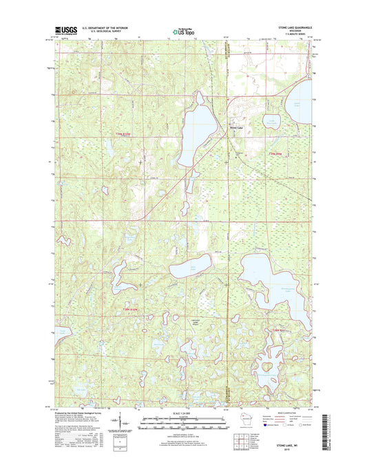 Stone Lake Wisconsin US Topo Map Image
