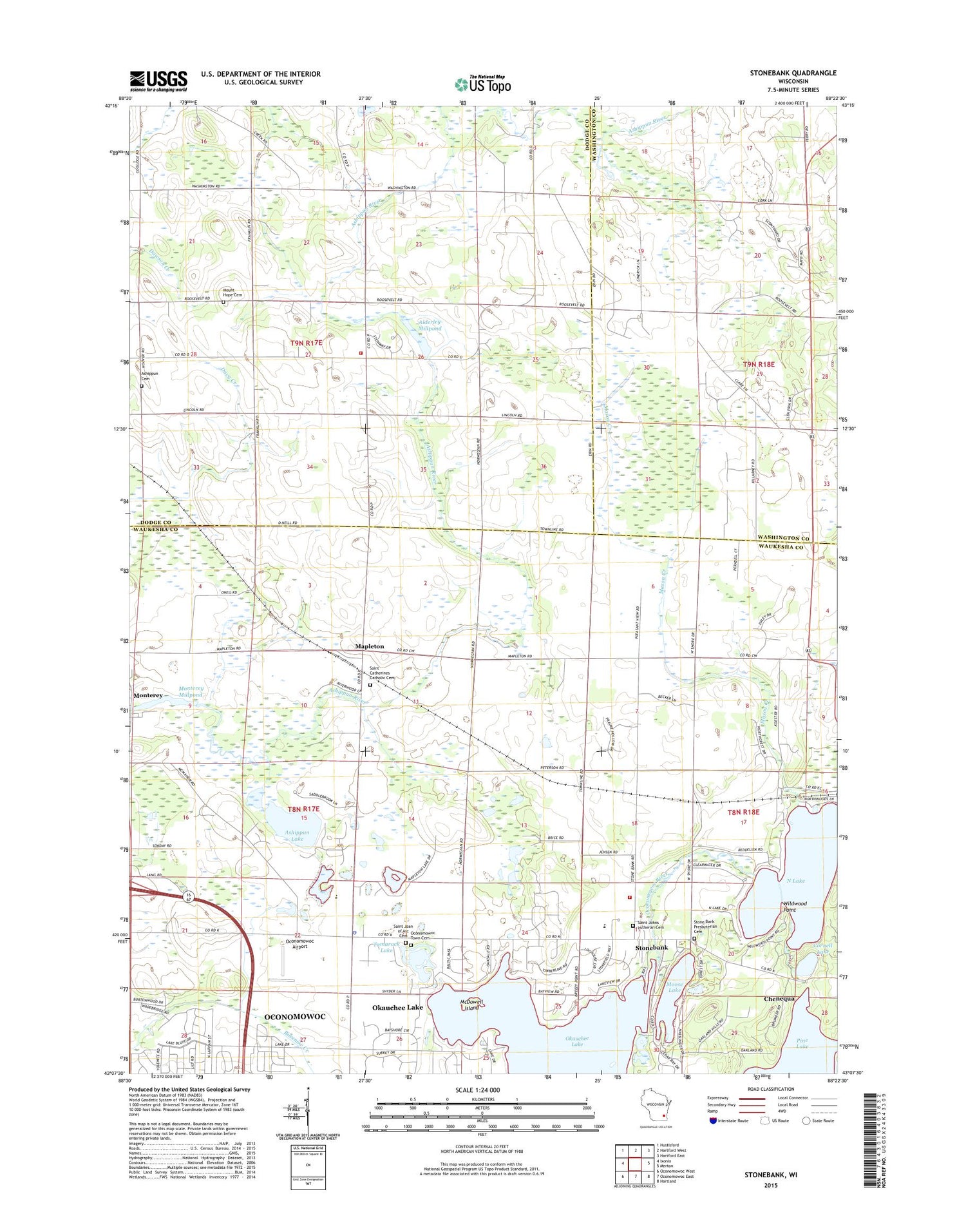 Stonebank Wisconsin US Topo Map Image