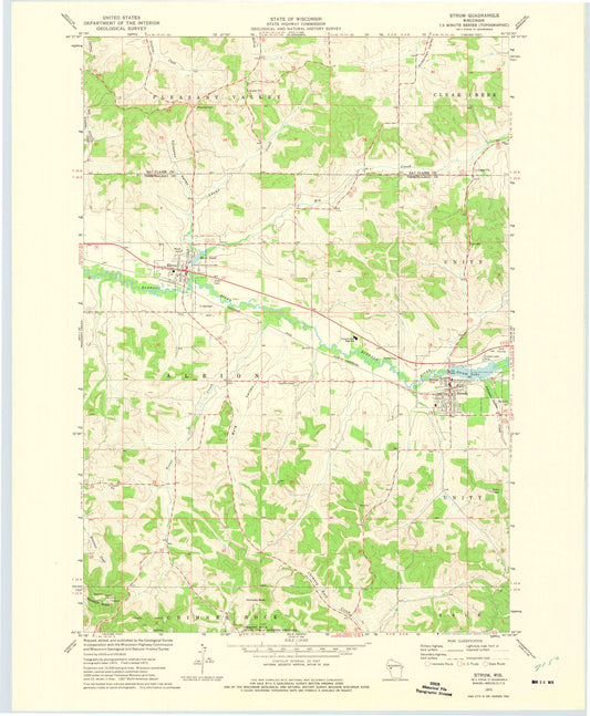 Classic USGS Strum Wisconsin 7.5'x7.5' Topo Map Image
