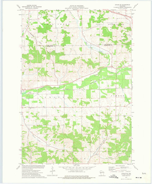 Classic USGS Strum SE Wisconsin 7.5'x7.5' Topo Map Image