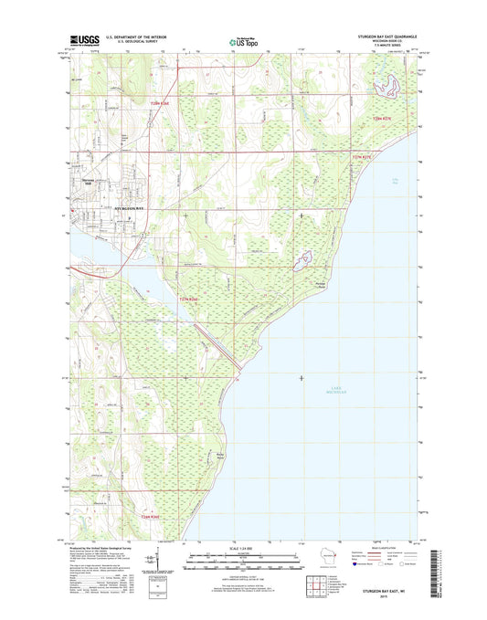 Sturgeon Bay East Wisconsin US Topo Map Image