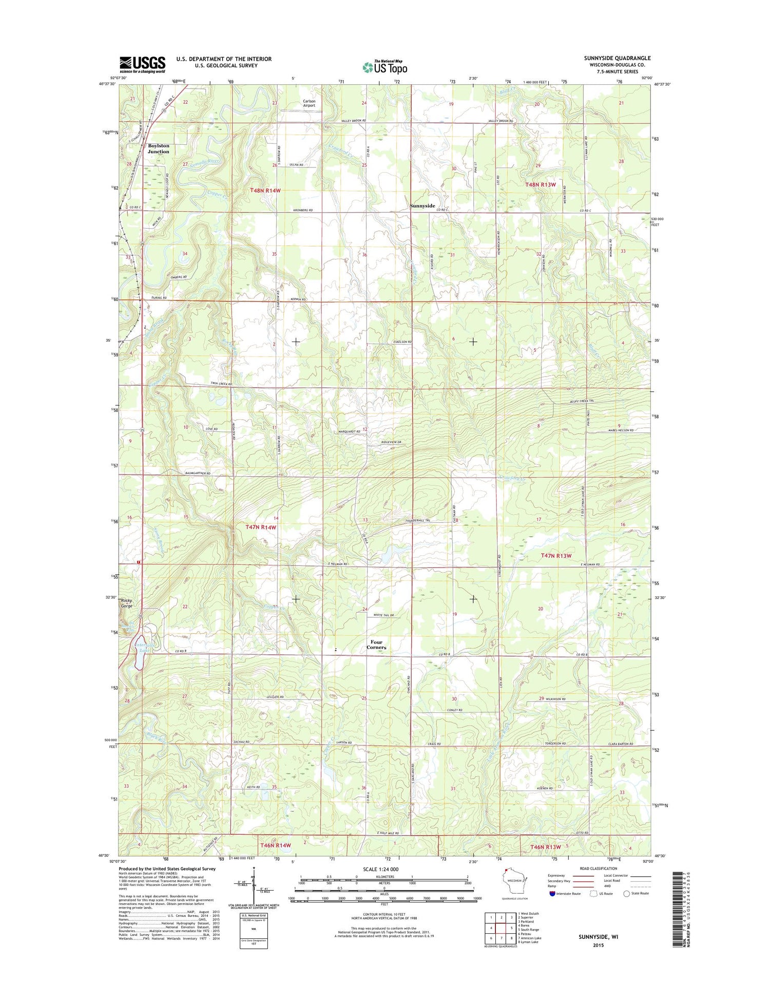 Sunnyside Wisconsin US Topo Map Image