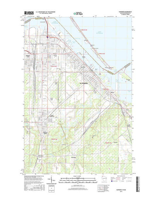 Superior Wisconsin US Topo Map Image