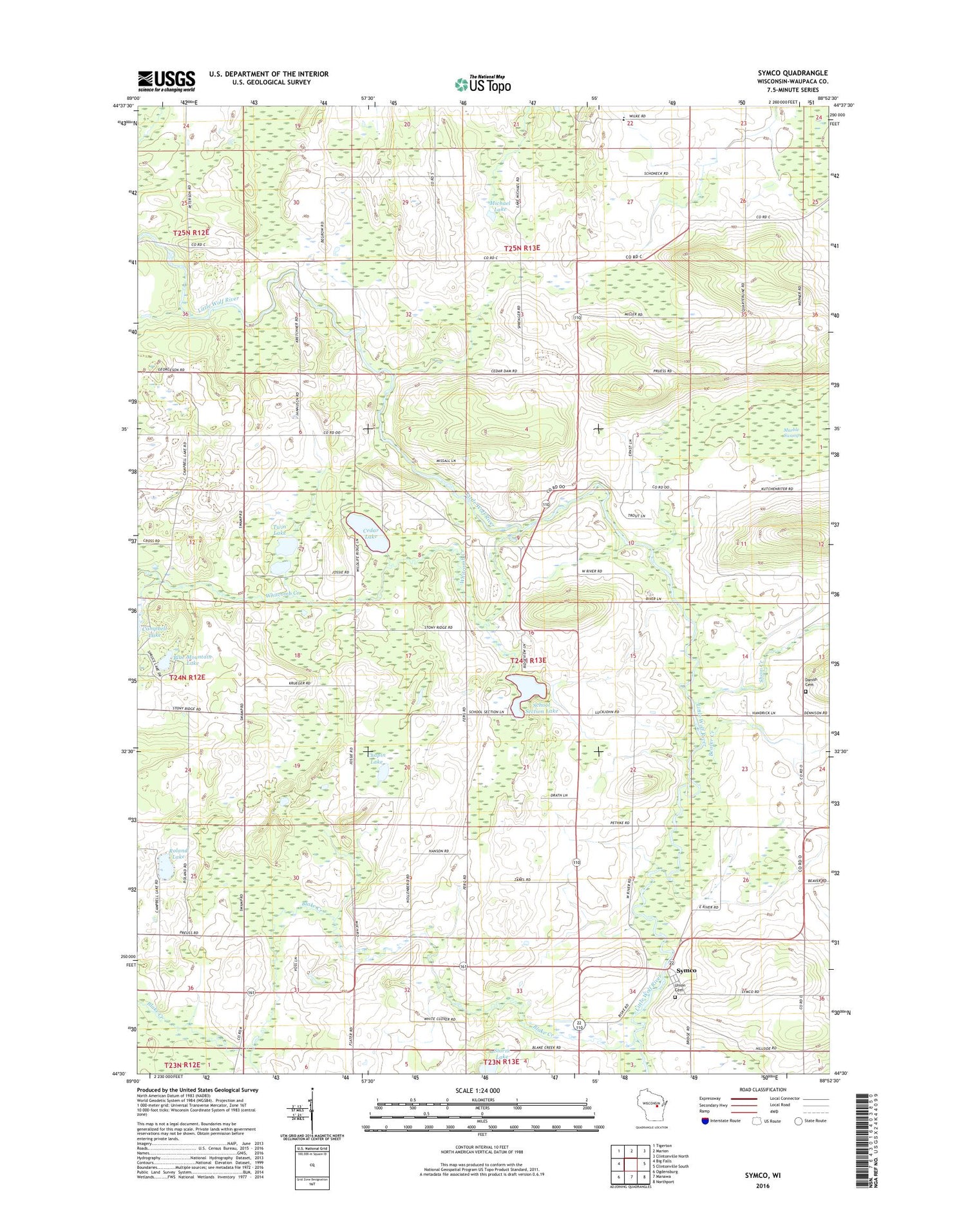 Symco Wisconsin US Topo Map Image