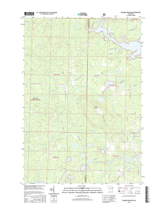 Thunder Mountain Wisconsin US Topo Map Image