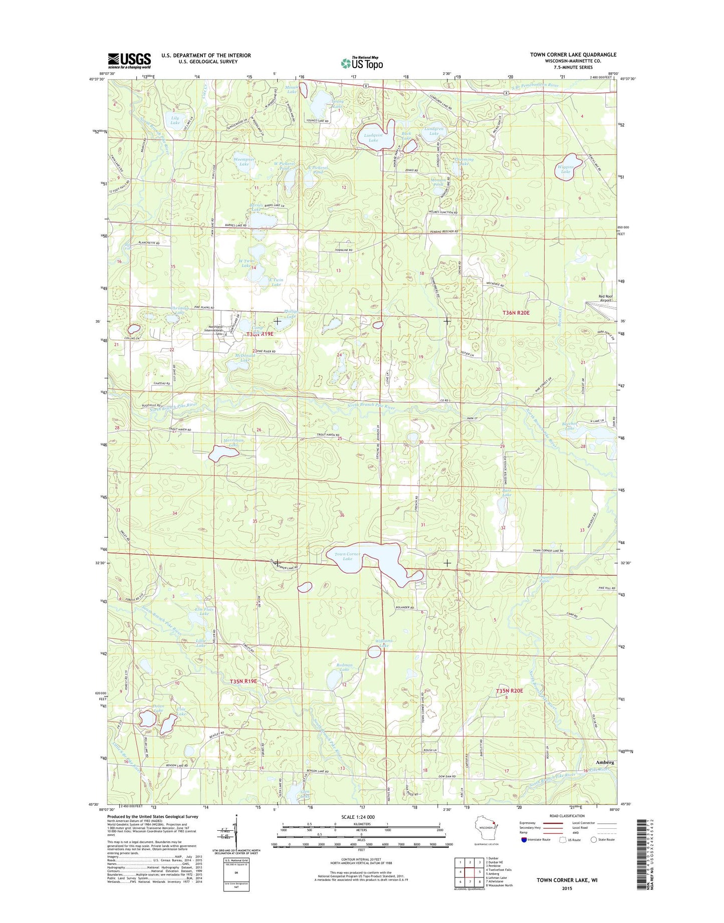 Town Corner Lake Wisconsin US Topo Map Image