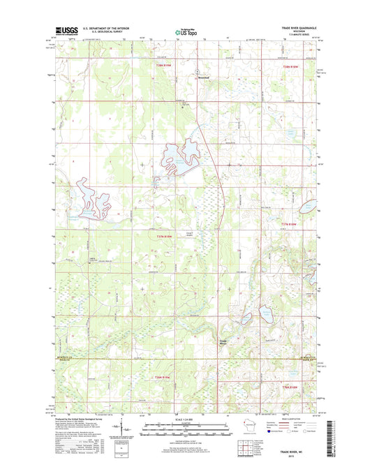 Trade River Wisconsin US Topo Map Image