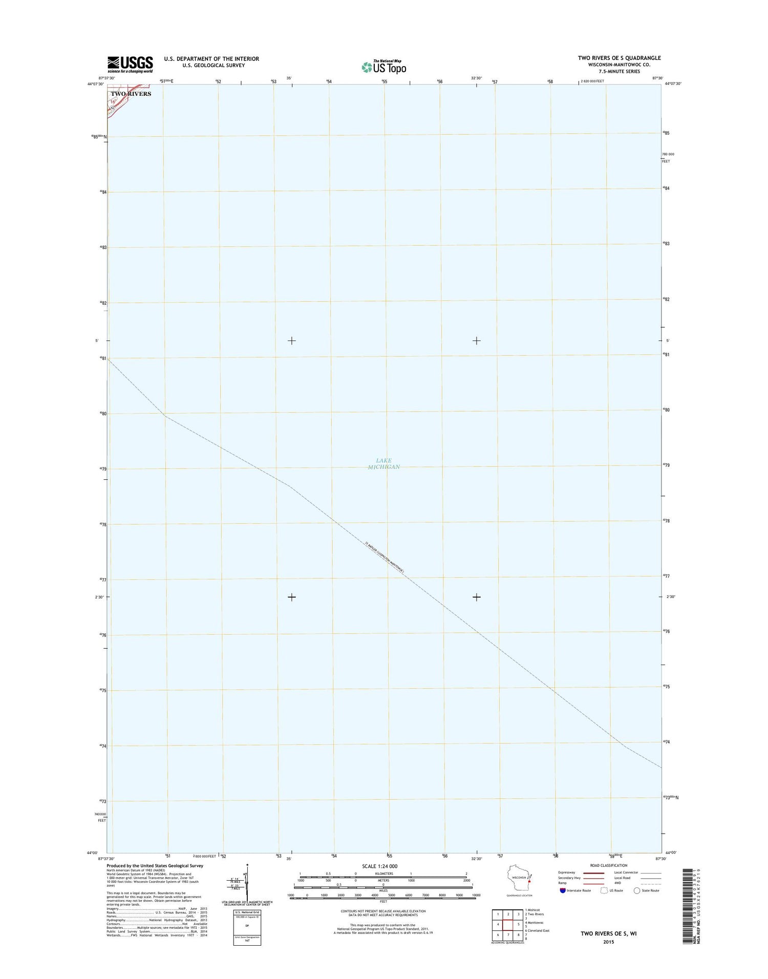 Two Rivers OE S Wisconsin US Topo Map Image