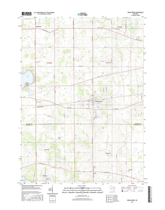 Union Grove Wisconsin US Topo Map Image