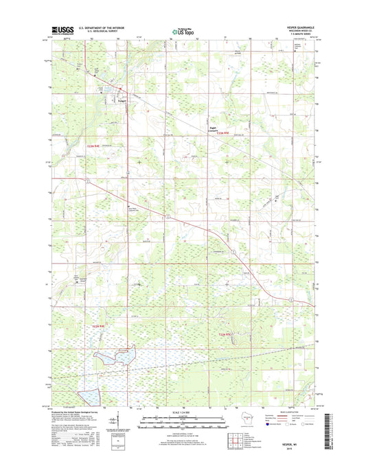 Vesper Wisconsin US Topo Map Image