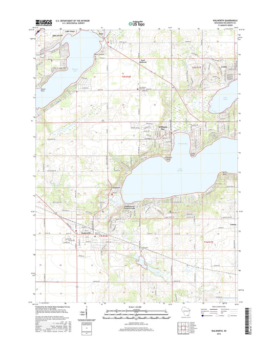 Walworth Wisconsin US Topo Map Image