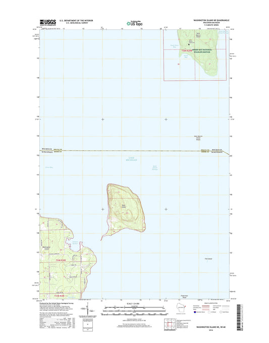 Washington Island NE Wisconsin US Topo Map Image