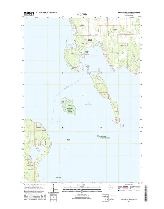 Washington Island SW Wisconsin US Topo Map Image