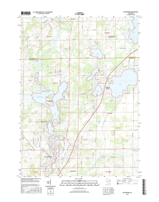 Waterford Wisconsin US Topo Map Image