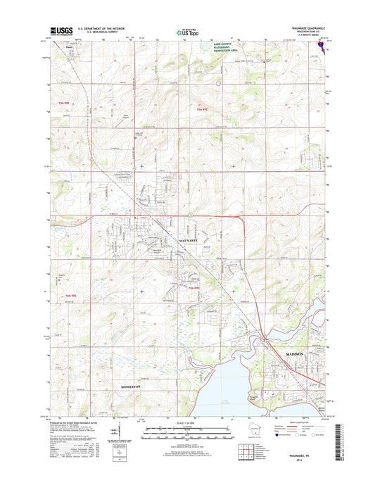 Waunakee Wisconsin US Topo Map Image