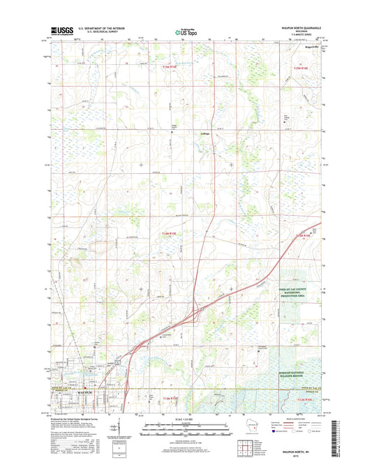Waupun North Wisconsin US Topo Map Image