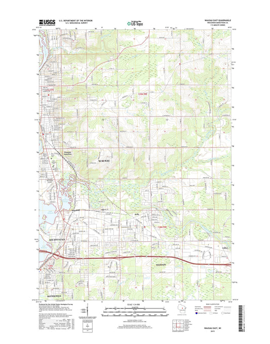 Wausau East Wisconsin US Topo Map Image