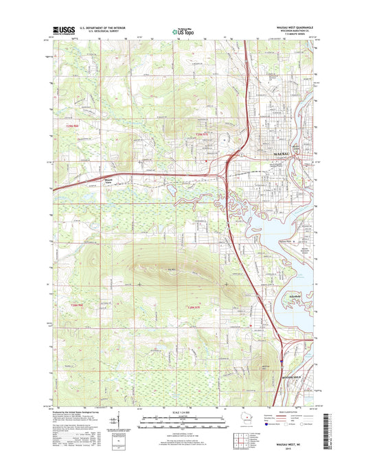 Wausau West Wisconsin US Topo Map Image