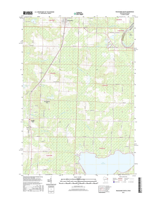 Wausaukee South Wisconsin US Topo Map Image