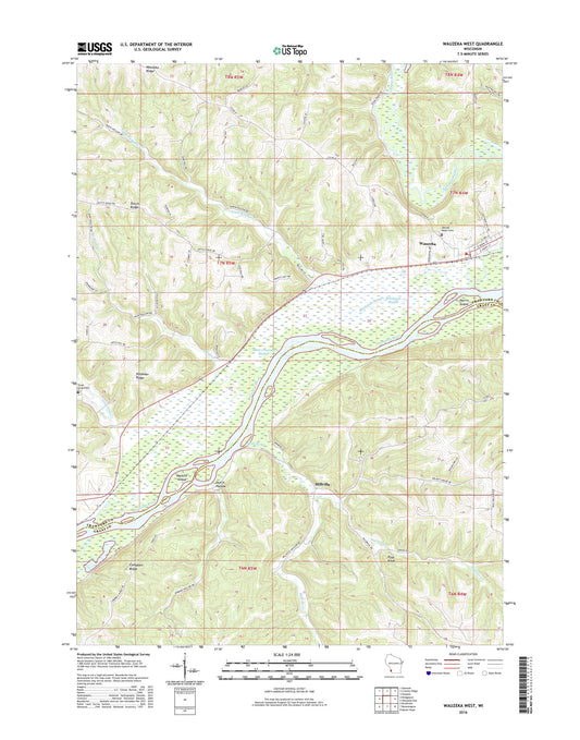 Wauzeka West Wisconsin US Topo Map Image