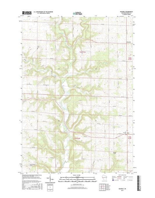 Waverly Wisconsin US Topo Map Image