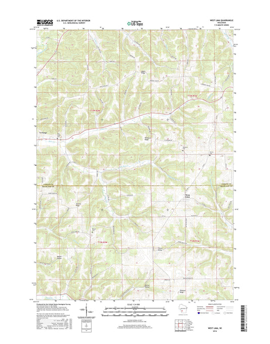West Lima Wisconsin US Topo Map Image